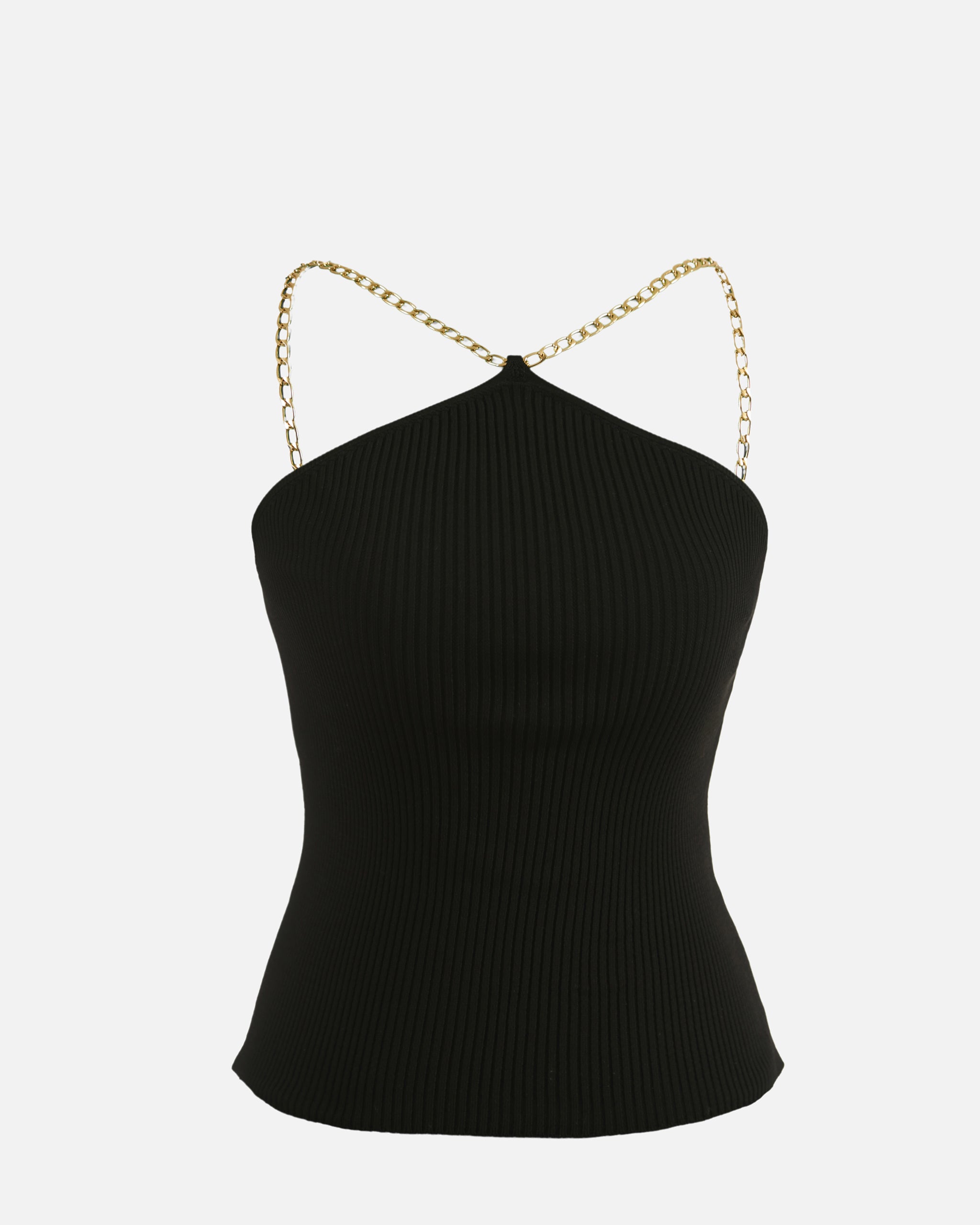 Fitted top with chain straps