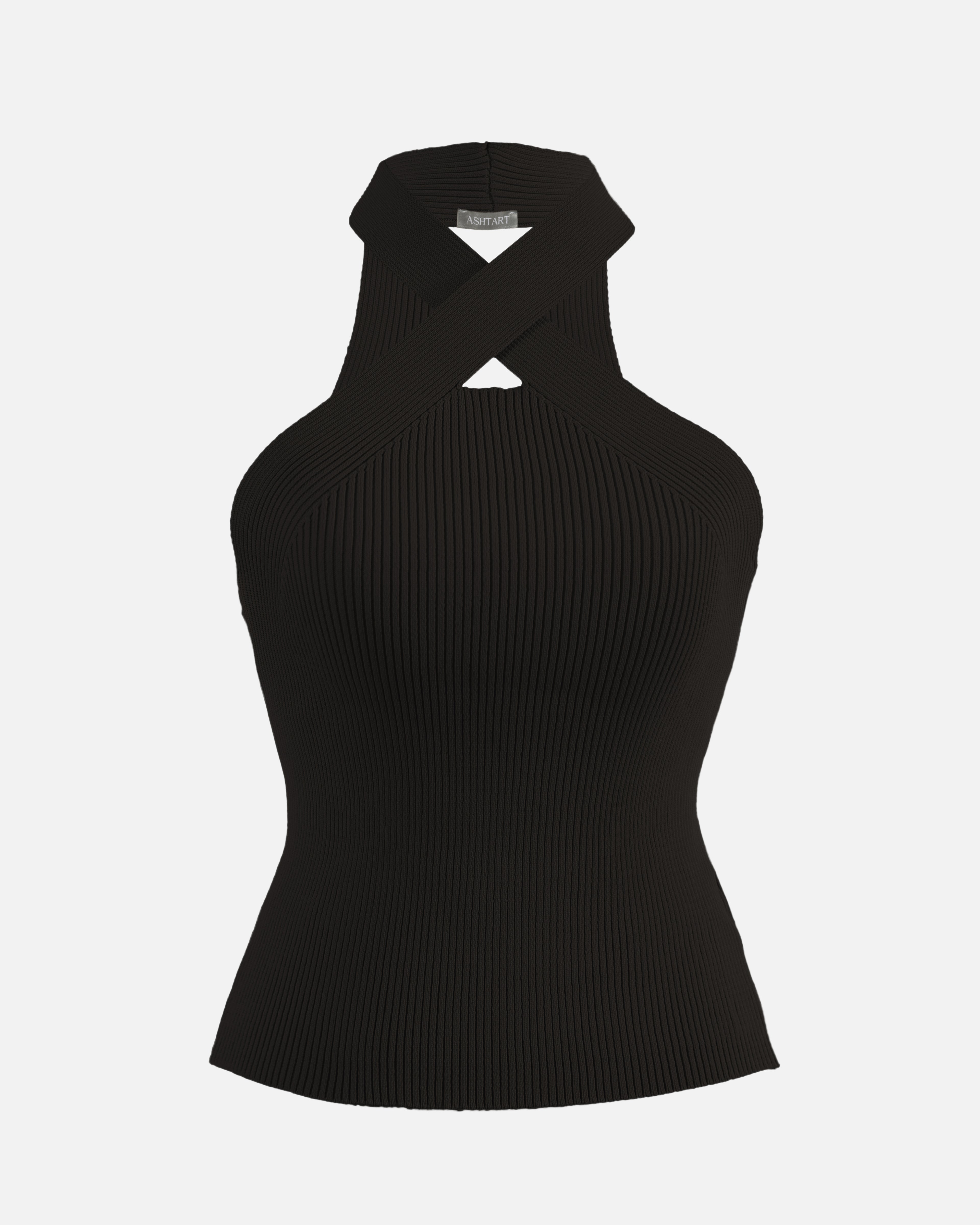 Crisscross Neckline Fitted Top