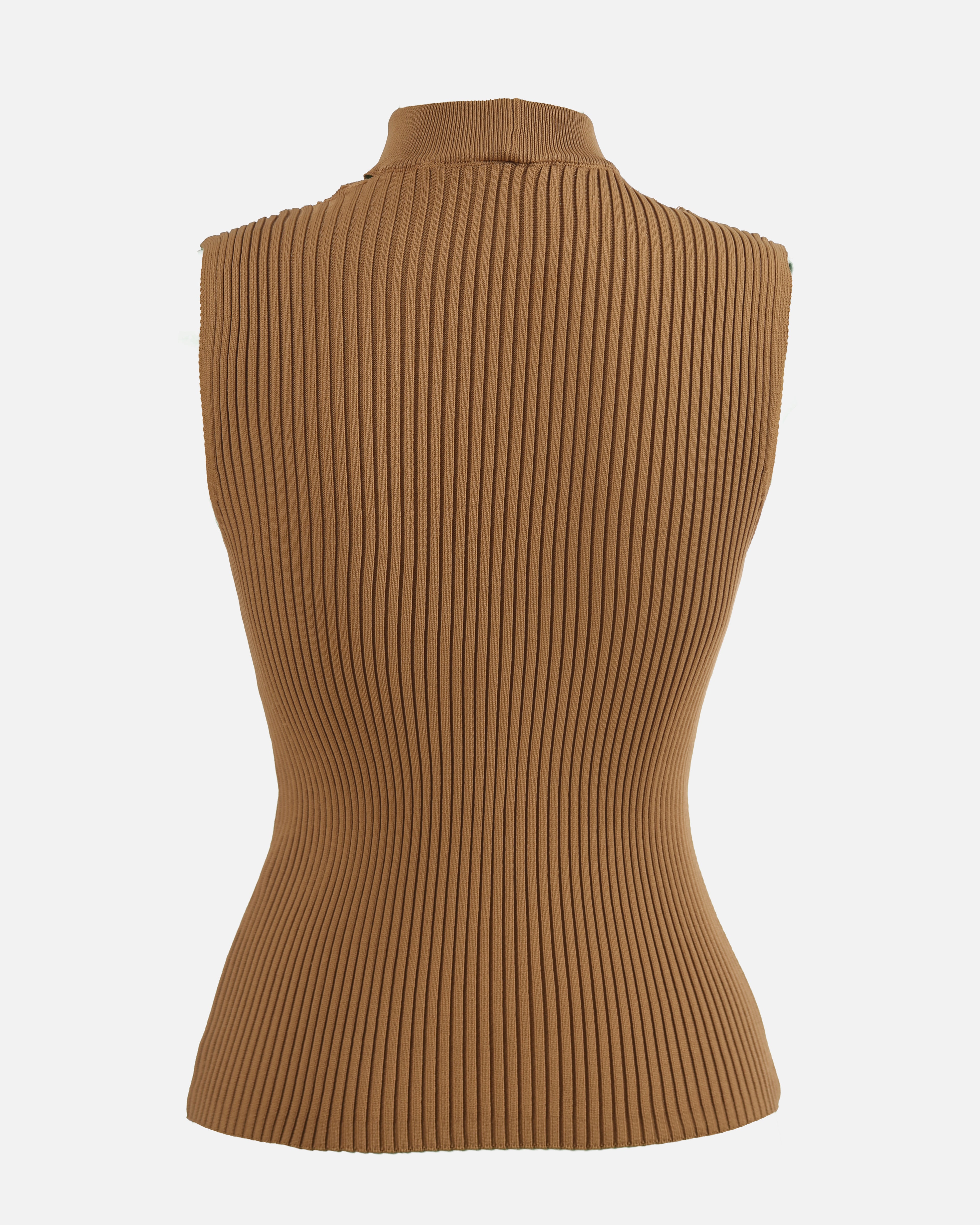 Strappy Detailed Round Collared Fitted Top