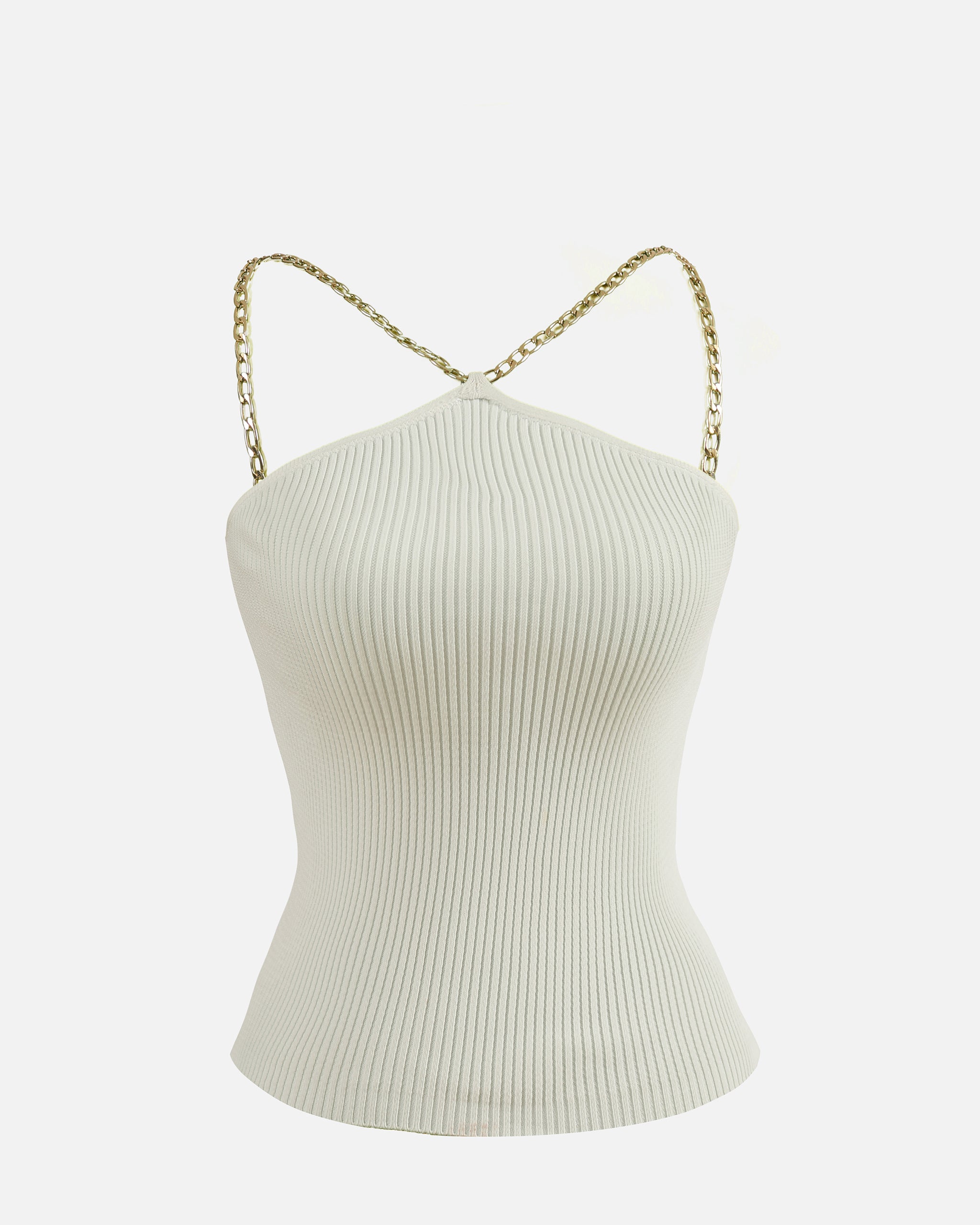 Fitted top with chain straps