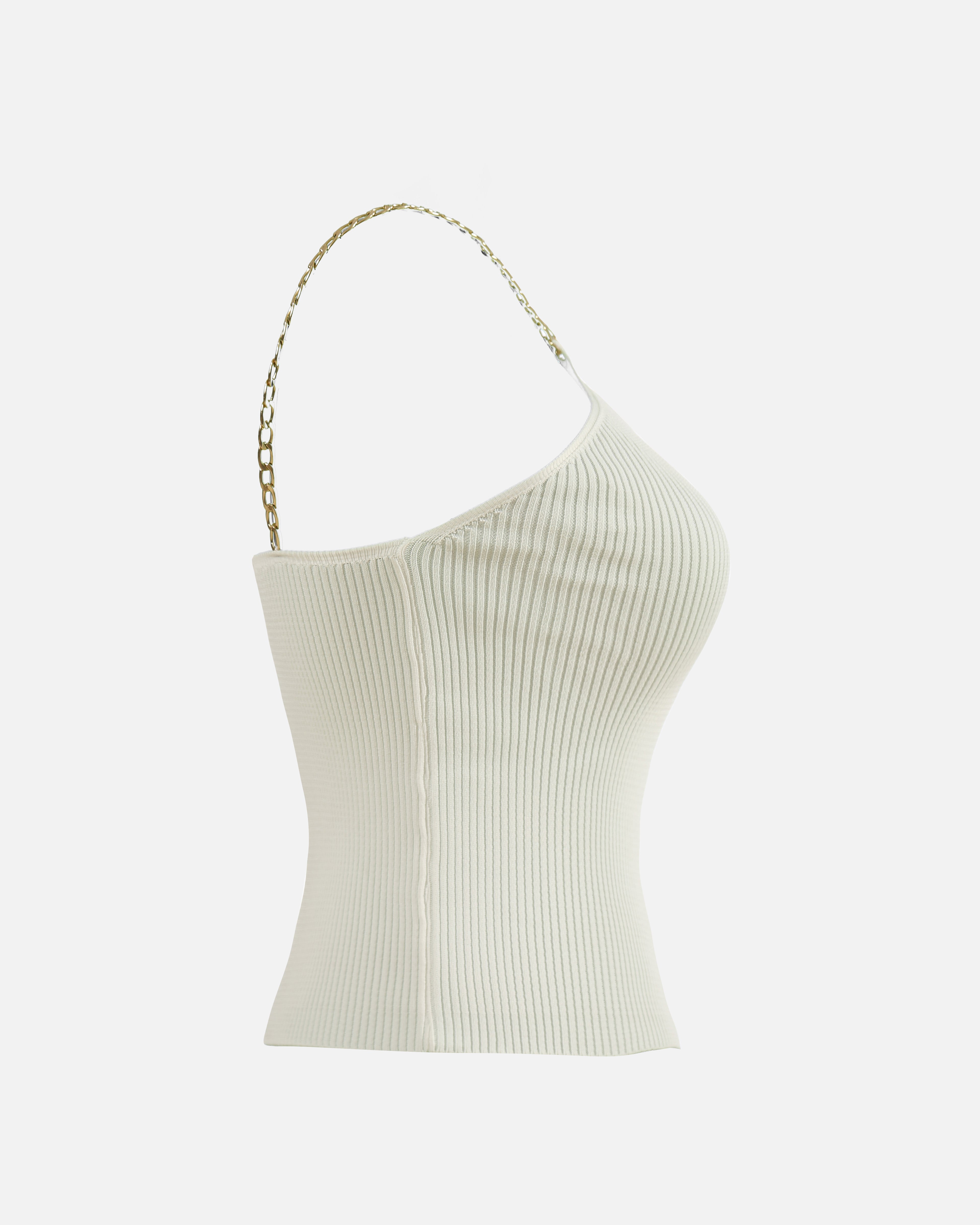 Fitted top with chain straps