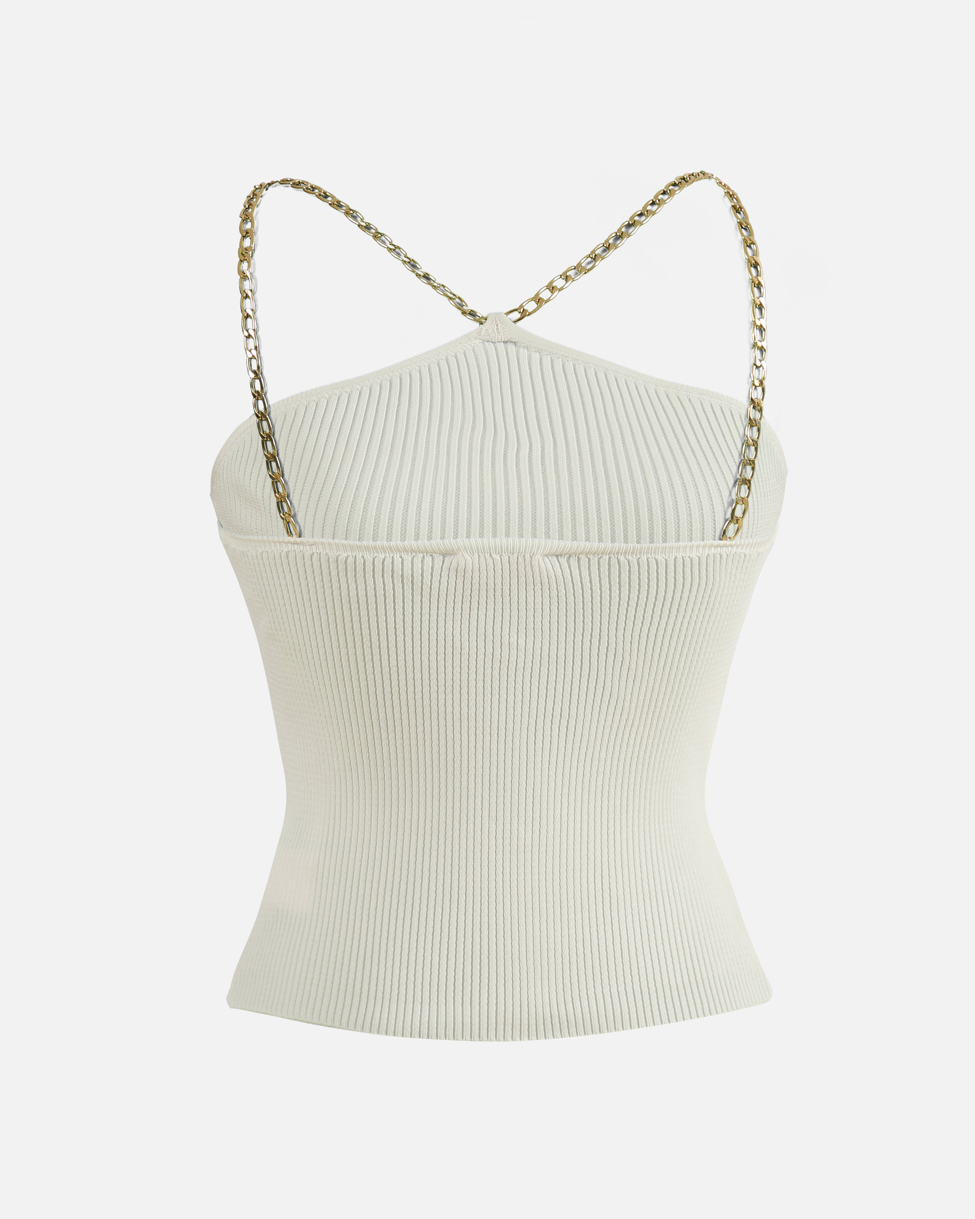 Fitted top with chain straps