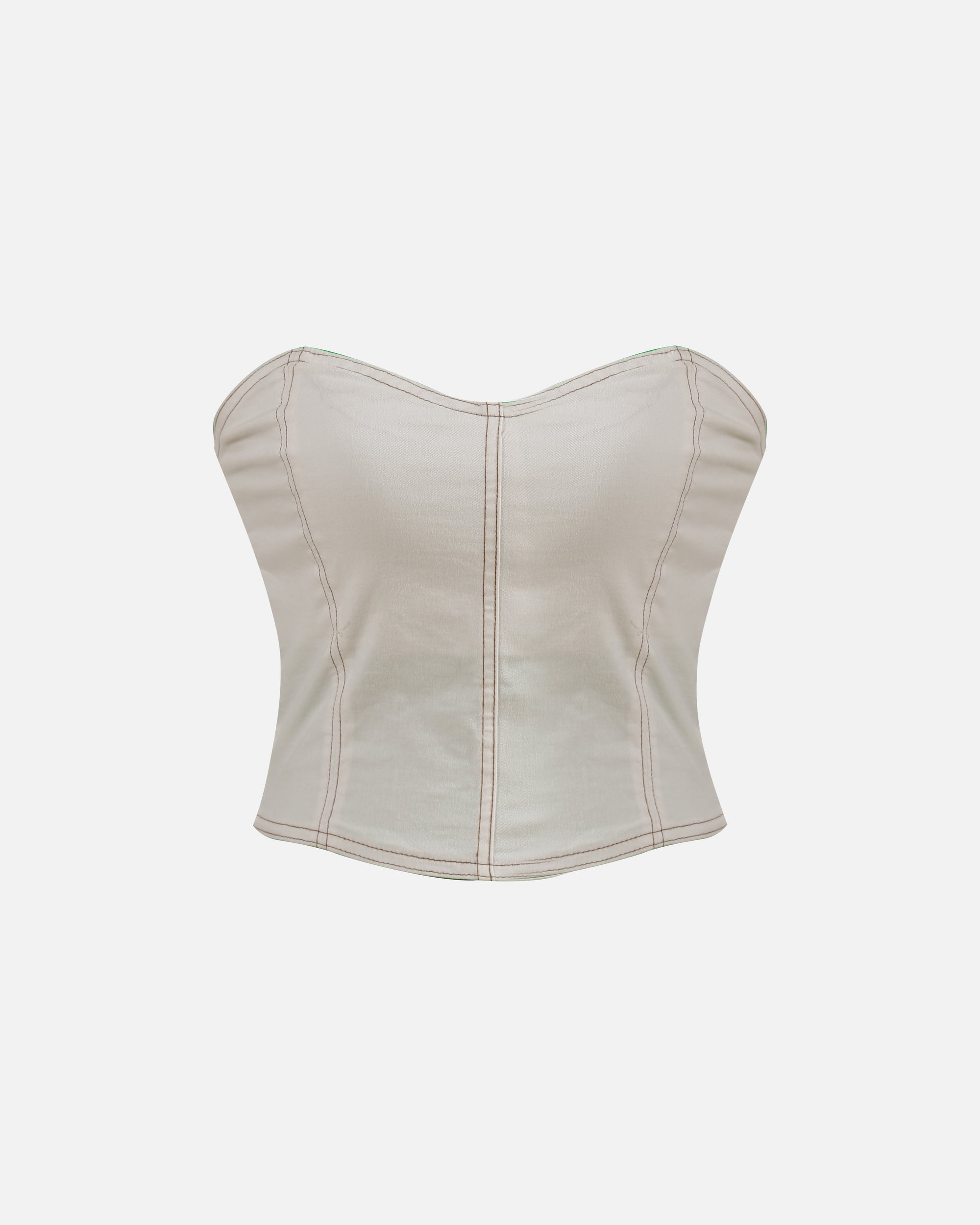 Contrast Stitched Corset Top
