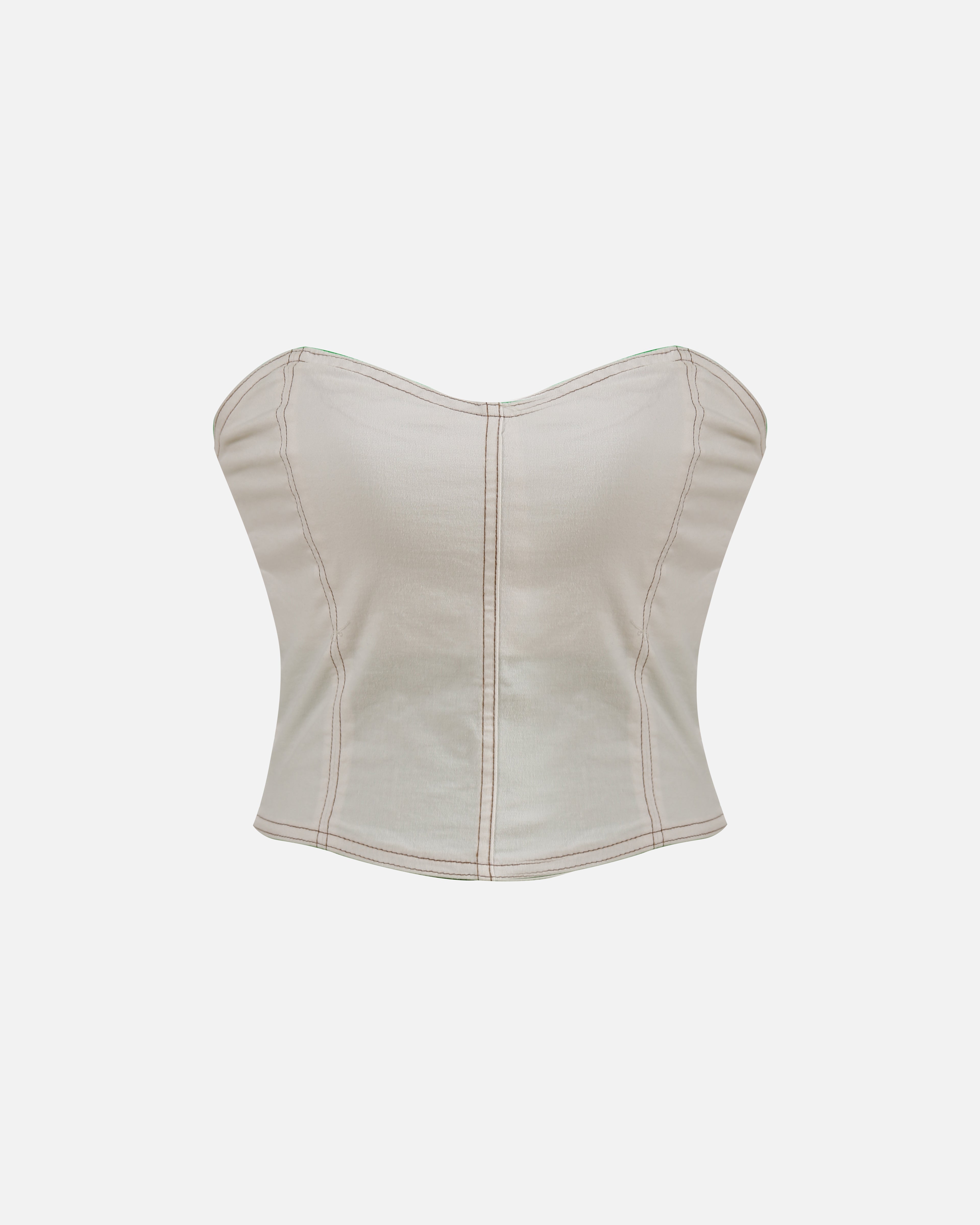 Contrast Stitched Corset Top