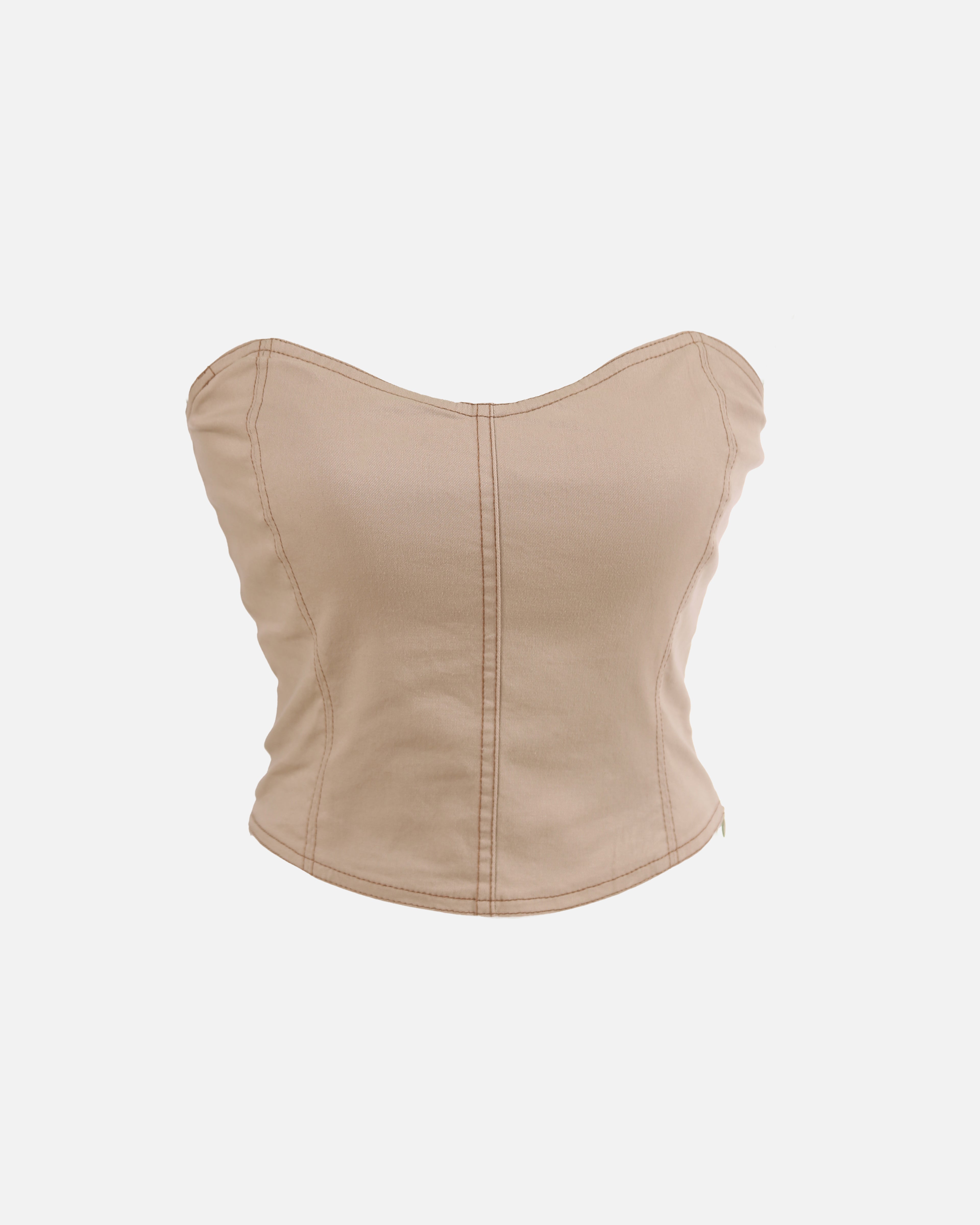 Contrast Stitched Corset Top