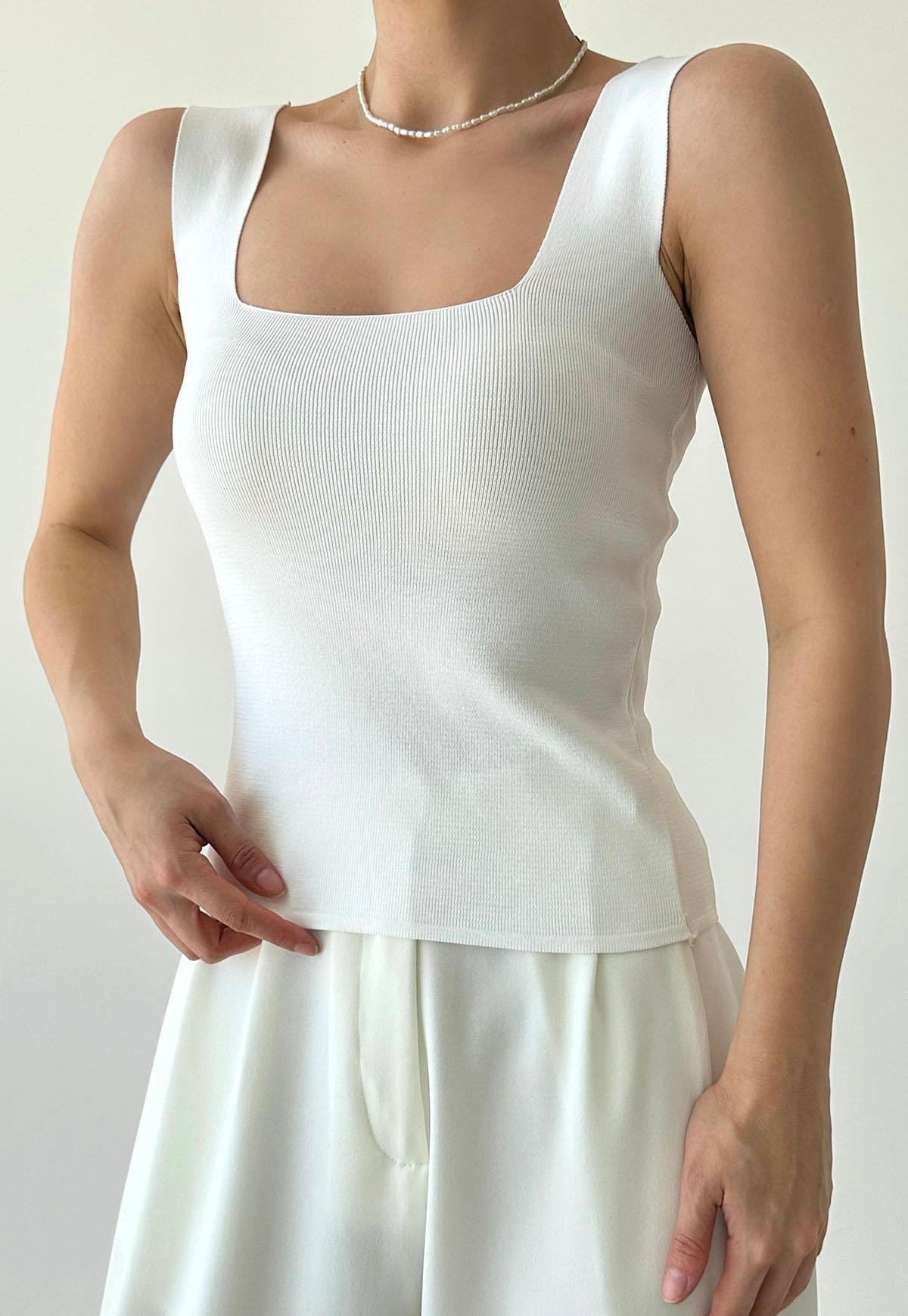 Contoured Square Neckline Top