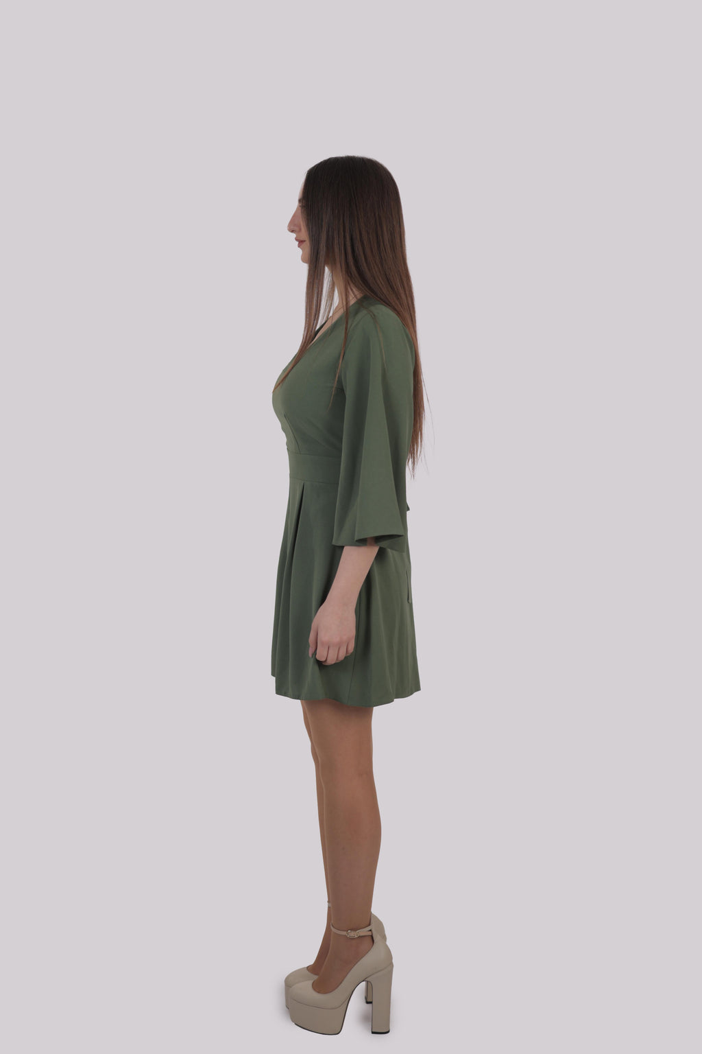 Olive Tie-Back Flared Playsuit